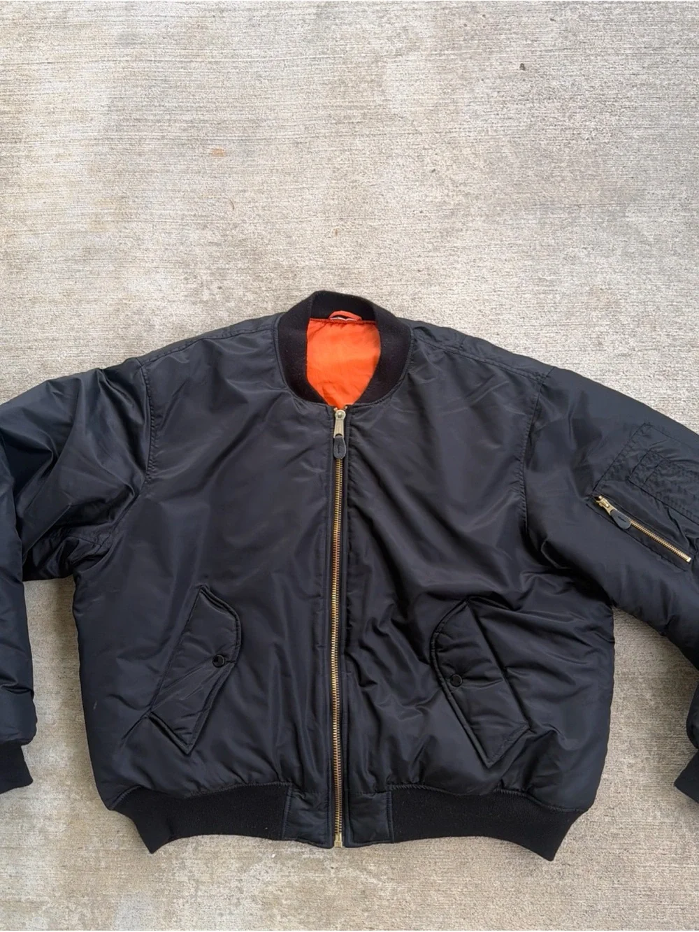 USAF MA-1 Intermediate Flyer’s  Bomber Jacket Black Reversible Men’s Size 3XL